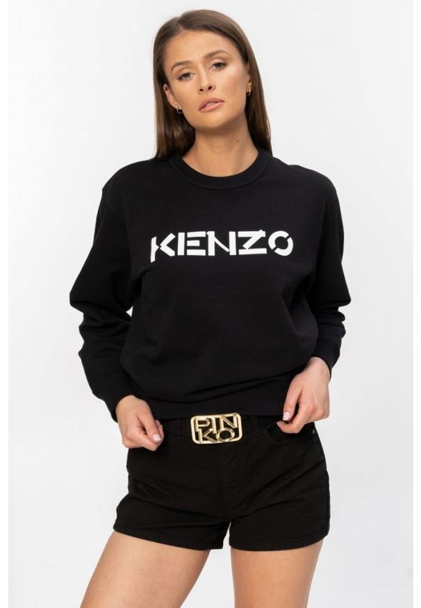 Pinko - PINKO Czarne, jeansowe szorty damskie. Kolor: czarny. Materiał: jeans. Wzór: aplikacja
