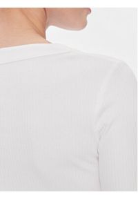 Tommy Jeans Bluzka Tjw Slim Badge Rib Tee Ls DW0DW17397 Biały Slim Fit. Kolor: biały. Materiał: bawełna #3
