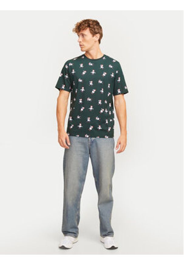 Jack & Jones T-Shirt Xmas Merry 12265399 Zielony Standard Fit. Kolor: zielony. Materiał: bawełna