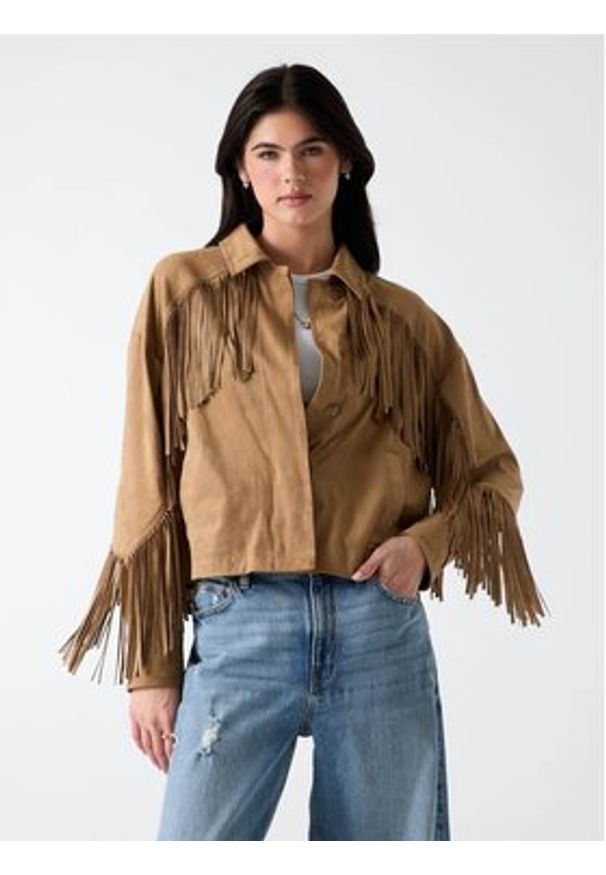 Guess Kurtka przejściowa 181131 Beżowy Classic Fit. Kolor: beżowy