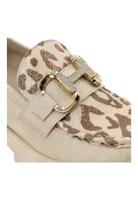 CheBello - Beżowe Mokasyny Panterka Chebello Wsuwane Obuwie Damskie. Zapięcie: bez zapięcia. Kolor: beżowy. Materiał: materiał. Wzór: motyw zwierzęcy. Styl: elegancki #7