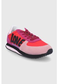 Love Moschino Buty kolor różowy na płaskiej podeszwie. Nosek buta: okrągły. Zapięcie: sznurówki. Kolor: różowy. Obcas: na płaskiej podeszwie #2