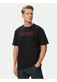 Hugo - HUGO T-Shirt Ezra 50566114 Czarny Regular Fit. Kolor: czarny. Materiał: bawełna #1