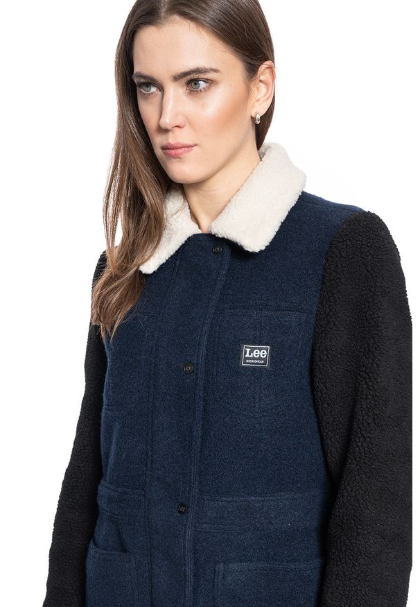 Lee - DAMSKA KURTKA PRZEJŚCIOWA LEE WOOL COAT REGULAR FIT SKY CAPTAIN L56GMZHY 112113051
