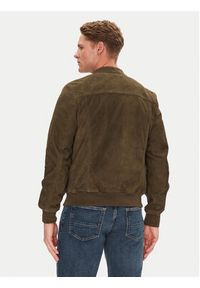 SCHOTT N.Y.C. Kurtka skórzana LC300 Khaki Regular Fit. Kolor: brązowy. Materiał: skóra