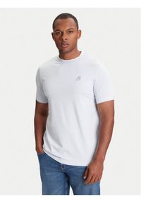 Karl Lagerfeld - KARL LAGERFELD T-Shirt 755750 553221 Turkusowy Regular Fit. Typ kołnierza: dekolt w karo. Kolor: turkusowy. Materiał: bawełna