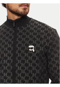 Karl Lagerfeld - KARL LAGERFELD Bluza 705077 551951 Czarny Regular Fit. Typ kołnierza: dekolt w karo. Kolor: czarny. Materiał: bawełna #4