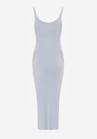 Born2be - Niebieska Gładka Sukienka z Wiskozy o Dopasowanym Kroju na Ramiączkach Daphitia. Okazja: do pracy, na co dzień. Kolor: niebieski. Materiał: wiskoza. Długość rękawa: na ramiączkach. Wzór: gładki. Typ sukienki: proste, dopasowane. Styl: elegancki, casual #6