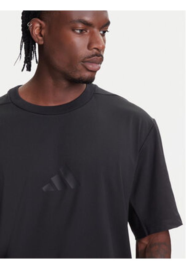 Adidas - adidas T-Shirt Z.N.E. JJ1151 Czarny Loose Fit. Kolor: czarny. Materiał: syntetyk