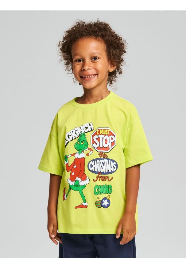 Sinsay - Koszulka Grinch - zielony. Kolor: zielony
