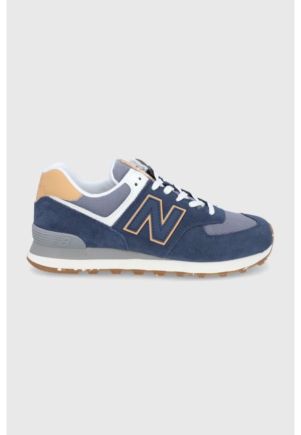 New Balance Buty kolor granatowy. Nosek buta: okrągły. Zapięcie: sznurówki. Kolor: niebieski. Materiał: guma