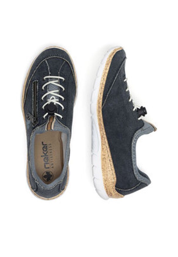 Rieker Sneakersy N4263-16 Granatowy. Kolor: niebieski. Materiał: materiał