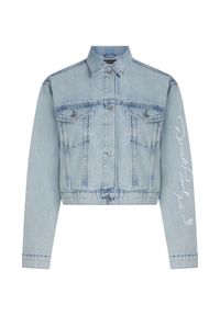 Karl Lagerfeld - KARL LAGERFELD Kurtka jeansowa damska KLxDisney, Rozmiar M. Kolor: niebieski. Materiał: jeans. Wzór: motyw z bajki, haft. Styl: klasyczny, elegancki #4