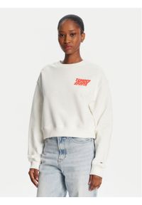 Tommy Jeans Bluza DW0DW21345 Biały Relaxed Fit. Kolor: biały. Materiał: bawełna