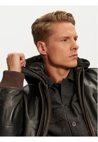 Alpha Industries Kurtka skórzana 193129 Brązowy Regular Fit. Kolor: brązowy. Materiał: skóra #3