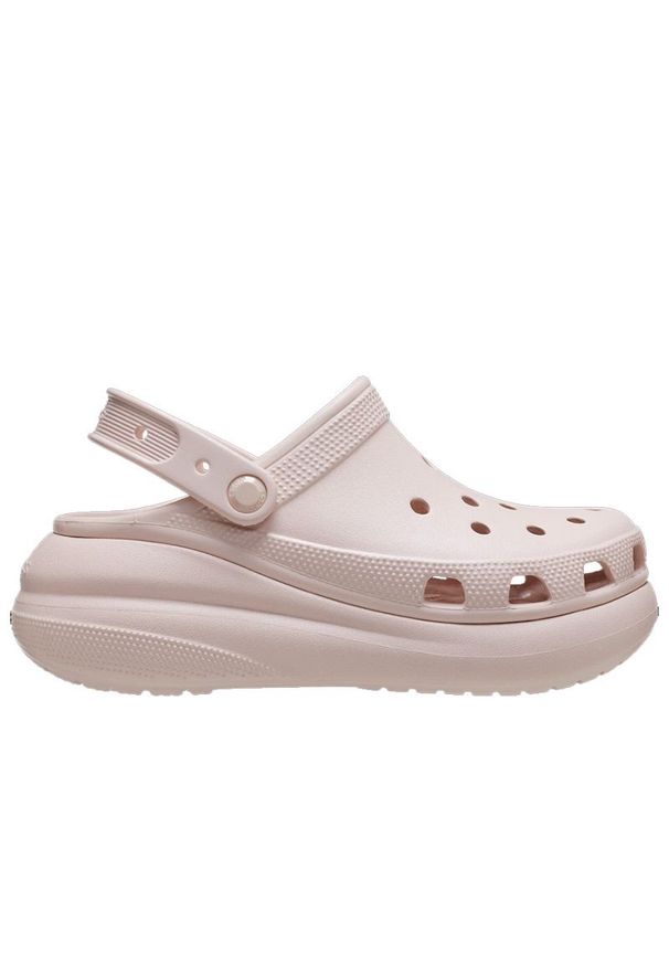 Klapki Crocs Classic Crush Clog 207521-6UR - różowe. Kolor: różowy. Materiał: materiał. Sezon: lato. Obcas: na platformie. Styl: klasyczny