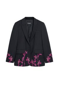 Desigual Marynarka 25SWEWX1 Czarny Regular Fit. Kolor: czarny. Materiał: bawełna #4
