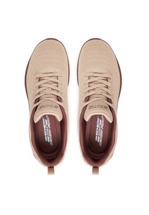 skechers - Skechers Sneakersy Bobs Moda Flex 117731/NAT Beżowy. Kolor: beżowy. Materiał: materiał