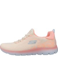 skechers - Kapcie SKECHERS SUMMITS MORNING GLOW Pomarańczowy. Kolor: pomarańczowy. Materiał: tkanina. Styl: sportowy