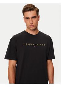 Tommy Jeans T-Shirt DM0DM19694 Czarny Regular Fit. Kolor: czarny. Materiał: bawełna