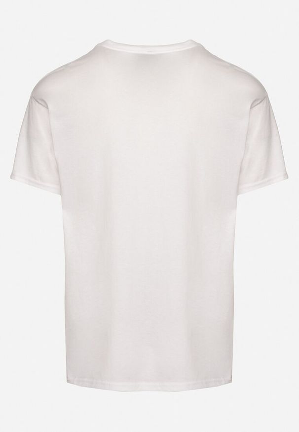 Born2be - Biała Bawełniana Koszulka T-shirt Basic z Dekoltem w Serek Malvinea. Okazja: na spotkanie biznesowe, do pracy, na co dzień. Typ kołnierza: dekolt w serek. Kolor: biały. Materiał: bawełna. Styl: biznesowy, casual, elegancki