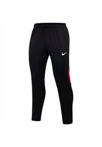 Nike - Męskie Spodnie Do Biegania Academy Pro DriFIT. Kolor: czerwony, wielokolorowy, czarny. Materiał: dresówka