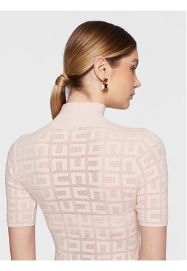 Elisabetta Franchi Sukienka dzianinowa AM-75B-31E2-V320 Różowy Slim Fit. Kolor: różowy. Materiał: dzianina, wiskoza