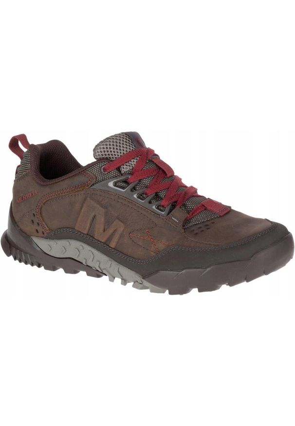 Buty trekkingowe męskie Merrell Annex Trak. Kolor: brązowy, żółty, wielokolorowy. Materiał: skóra