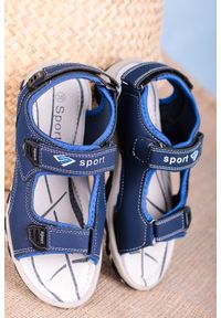 Casu - Granatowe sandały na rzepy casu h6904. Zapięcie: rzepy. Kolor: niebieski #2