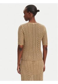 TwinSet - TWINSET Sweter 251TT3194 Beżowy Slim Fit. Kolor: beżowy. Materiał: wiskoza #2