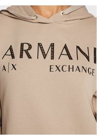 Armani Exchange Sukienka dzianinowa 6LYA78 YJ5TZ 1768 Beżowy Regular Fit. Kolor: beżowy. Materiał: dzianina, bawełna