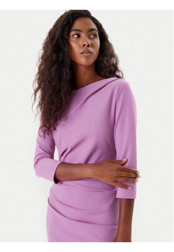 Rinascimento Sukienka koktajlowa CFC0126154003 Różowy Slim Fit. Kolor: różowy. Materiał: syntetyk. Styl: wizytowy