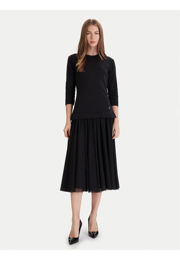 JOOP! Sukienka codzienna Taren 30047770 Czarny Regular Fit. Okazja: na co dzień. Kolor: czarny. Materiał: bawełna. Typ sukienki: proste. Styl: casual