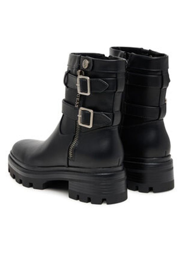 Guess Botki FLFLYN ELE10 Czarny. Kolor: czarny. Materiał: skóra