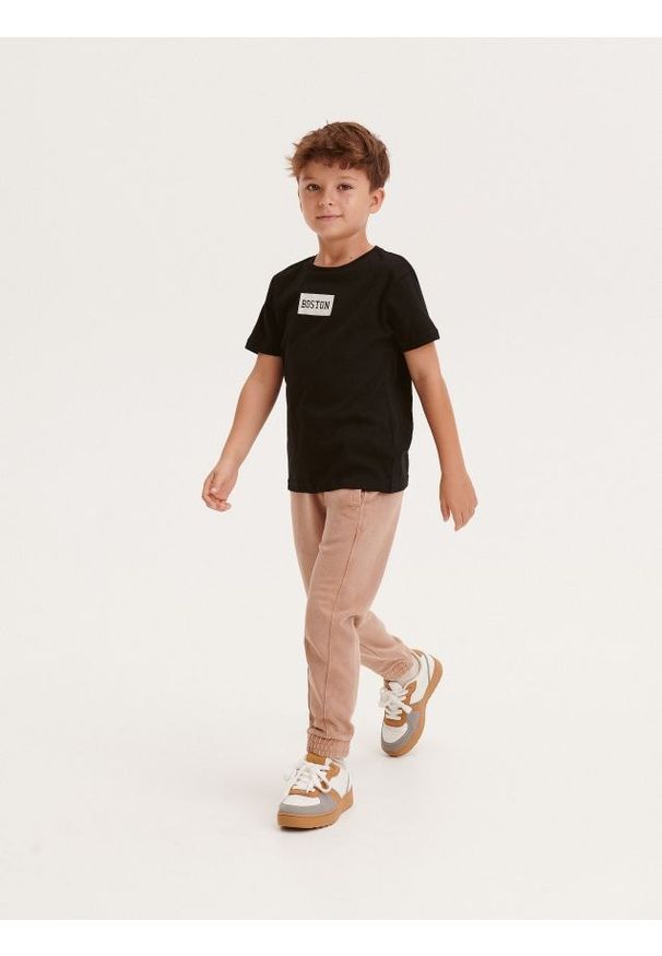 Reserved - Spodnie jogger - brązowy. Kolor: brązowy. Materiał: dzianina, dresówka, bawełna