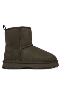EMU Australia Śniegowce Sharky Mini W12434 Khaki. Kolor: brązowy. Materiał: zamsz, skóra
