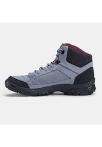 quechua - Buty turystyczne damskie Quechua NH100 mid. Zapięcie: sznurówki. Kolor: wielokolorowy, szary, brązowy. Materiał: syntetyk. Szerokość cholewki: normalna