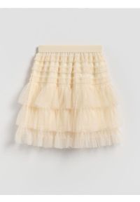 Reserved - Tiulowa spódnica - kremowy. Kolor: kremowy. Materiał: tiul #1