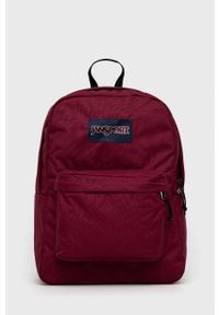 JanSport - Jansport plecak kolor bordowy duży gładki. Kolor: czerwony. Materiał: poliester. Wzór: gładki #1