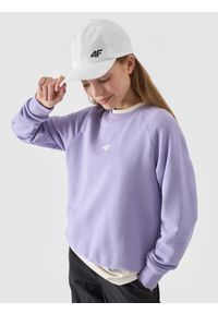 4f - Czapka z daszkiem strapback dziecięca - biała. Kolor: biały. Materiał: materiał, syntetyk. Sezon: lato. Styl: sportowy