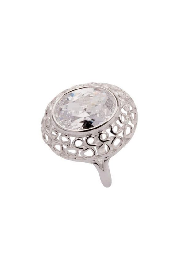Polcarat Design - Srebro pierścionek z cyrkonią PK 1519. Materiał: srebrne. Kamień szlachetny: cyrkonia