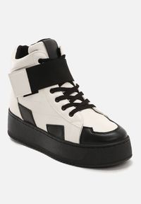 Born2be - Czarno-Białe Sneakersy Lubna. Kolor: czarny #2