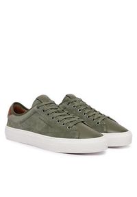 TOMMY HILFIGER - Tommy Hilfiger Sneakersy Dress Casual Mix FM0FM05993 Khaki. Okazja: na co dzień. Kolor: brązowy. Materiał: skóra, zamsz #4