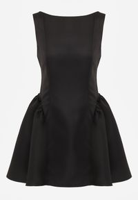Renee - Czarna Rozkloszowana Sukienka o Eleganckim Kroju Podkreślającym Talię Aikamna. Kolor: czarny. Styl: elegancki #3