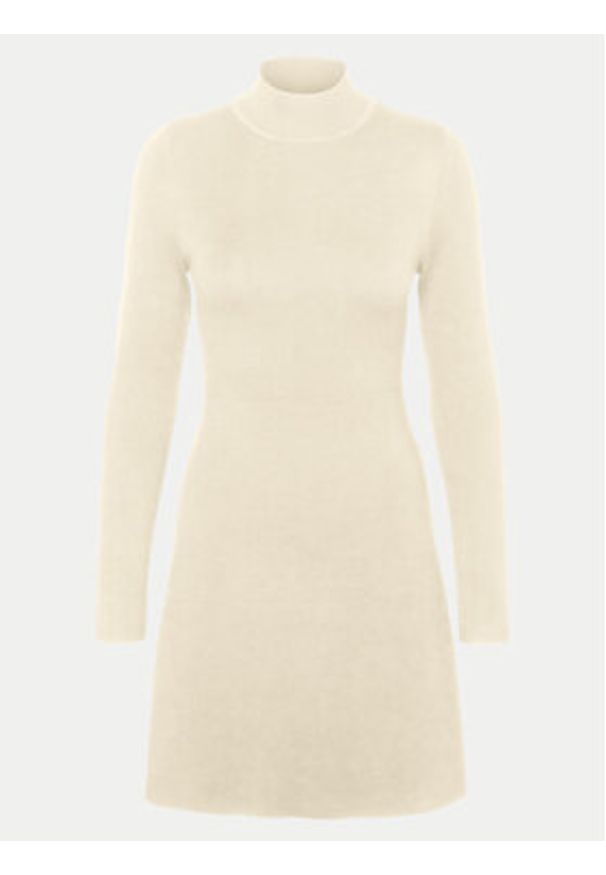Vero Moda Sukienka dzianinowa Gold 10311379 Écru Regular Fit. Materiał: syntetyk