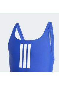 Adidas - Strój do pływania 3-Stripes Kids. Kolor: niebieski, biały, wielokolorowy. Materiał: materiał