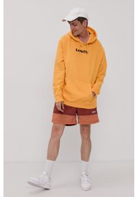 Levi's® - Levi's Bluza bawełniana męska kolor pomarańczowy z kapturem z nadrukiem. Okazja: na co dzień, na spotkanie biznesowe. Typ kołnierza: kaptur. Kolor: pomarańczowy. Materiał: bawełna. Wzór: nadruk. Styl: biznesowy, casual #5