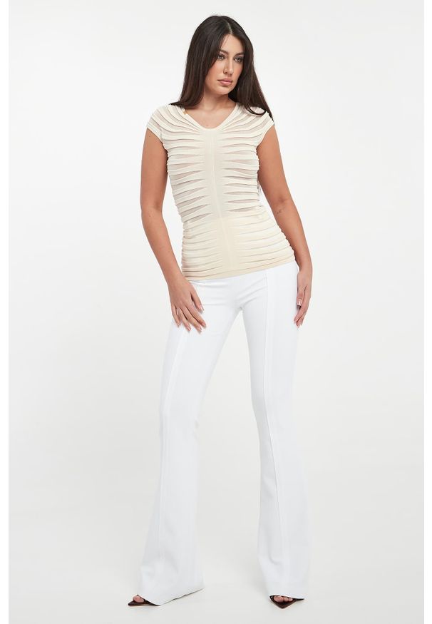 Elisabetta Franchi - Bluzka damska z tiulu ELISABETTA FRANCHI. Materiał: tiul