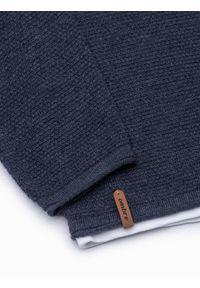 Ombre Clothing - Sweter męski - granatowy/melanżowy V3 E121 - XXL. Okazja: na co dzień. Kolor: niebieski. Materiał: bawełna. Wzór: melanż. Styl: klasyczny, elegancki, casual #3