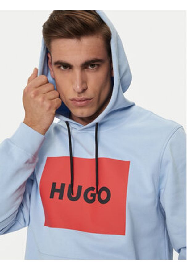 Hugo Bluza Duratschi223 50473168 Niebieski Regular Fit. Kolor: niebieski. Materiał: bawełna